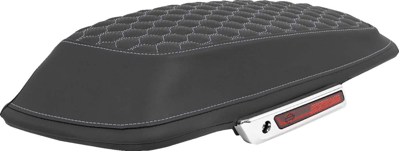 SADDLEMEN Saddlebag Lid Covers - Honeycomb - Silver Stitch - FLT/FLH '14-'25 L870-14-19005
