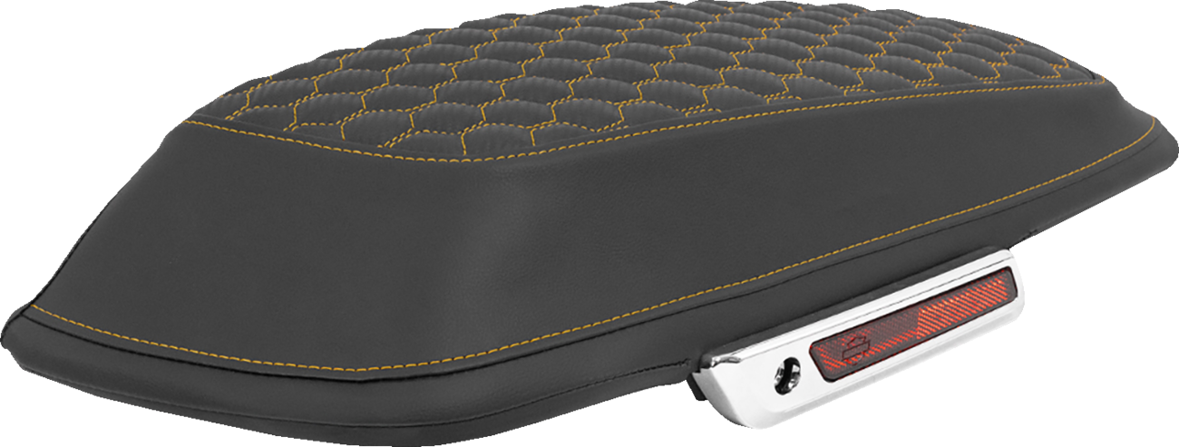 SADDLEMEN Saddlebag Lid Covers - Honeycomb - Gold Stitch - FLT/FLH '14-'25 L870-14-19007