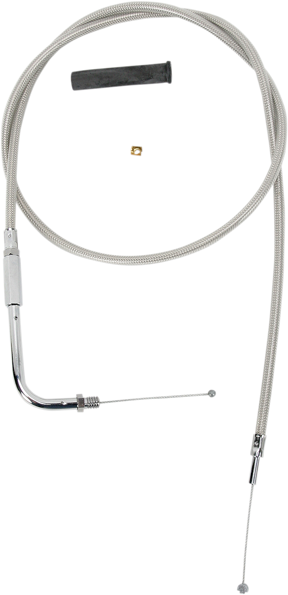 DRAG SPECIALTIES Stainless Braided Throttle Cable - 42" 5331102B
