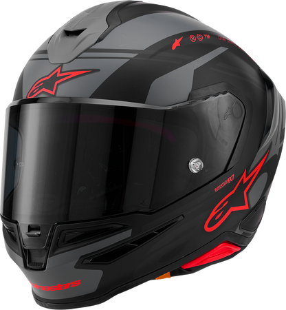 ALPINESTARS Supertech R7 Helmet - 22.06 - A-Core - Matte Black/Gray/Red - Large 8203426-1653-L