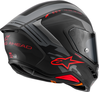 ALPINESTARS Supertech R7 Helmet - 22.06 - A-Core - Matte Black/Gray/Red - Large 8203426-1653-L