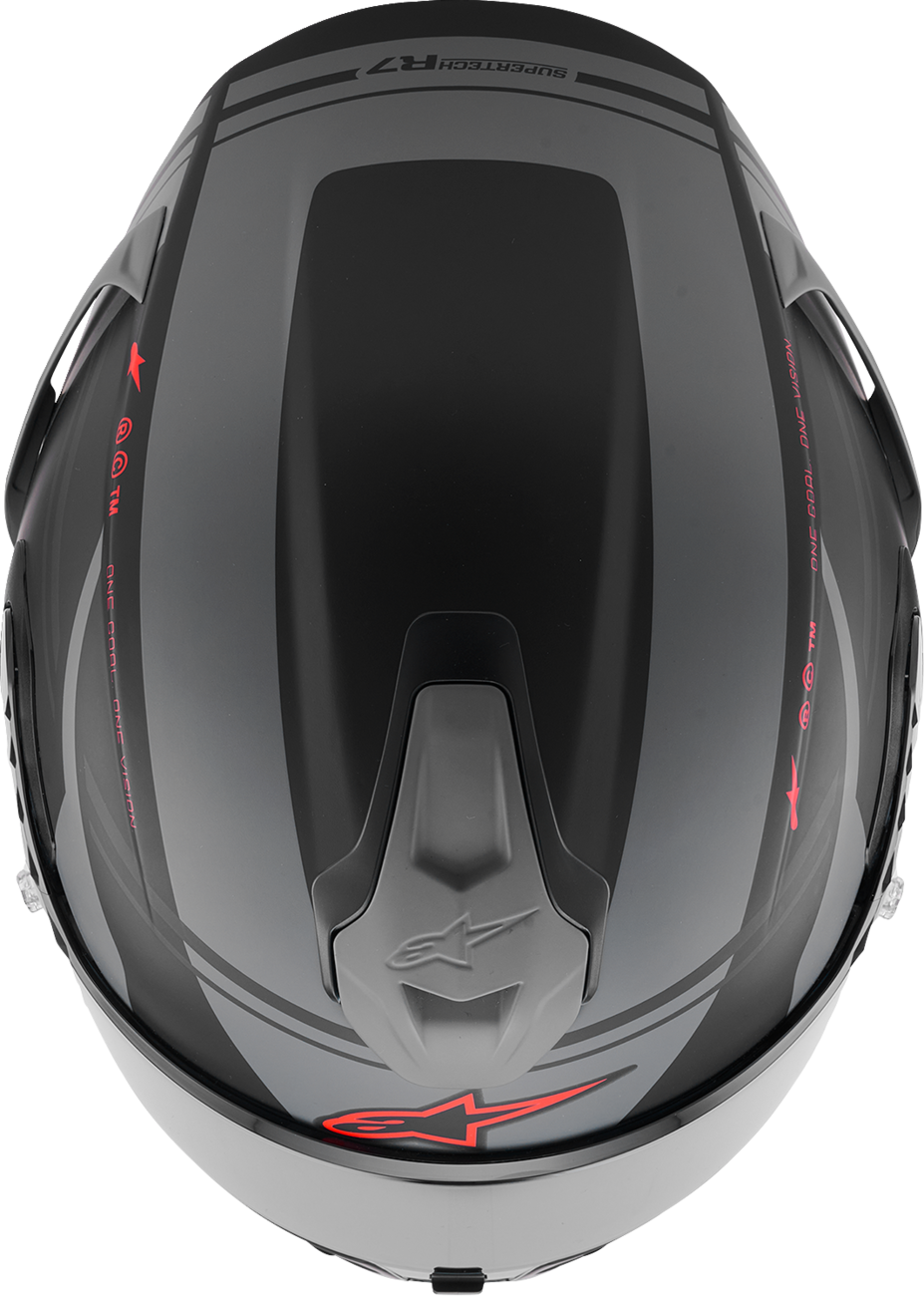 ALPINESTARS Supertech R7 Helmet - 22.06 - A-Core - Matte Black/Gray/Red - Medium 8203426-1653-M