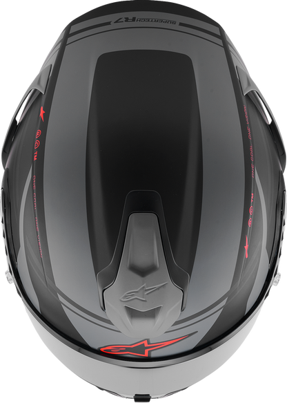 ALPINESTARS Supertech R7 Helmet - 22.06 - A-Core - Matte Black/Gray/Red - Large 8203426-1653-L