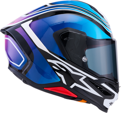 ALPINESTARS Supertech R7 Helmet - Zeal - 22.06 - Gloss Black/Blue/Pink Fluo/White - XS 8202826-1636-XS