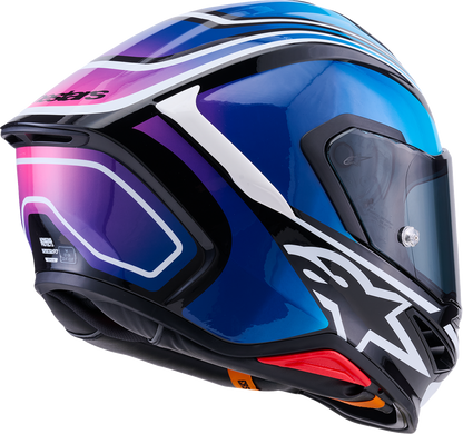 ALPINESTARS Supertech R7 Helmet - Zeal - 22.06 - Gloss Black/Blue/Pink Fluo/White - Medium 8202826-1636-M