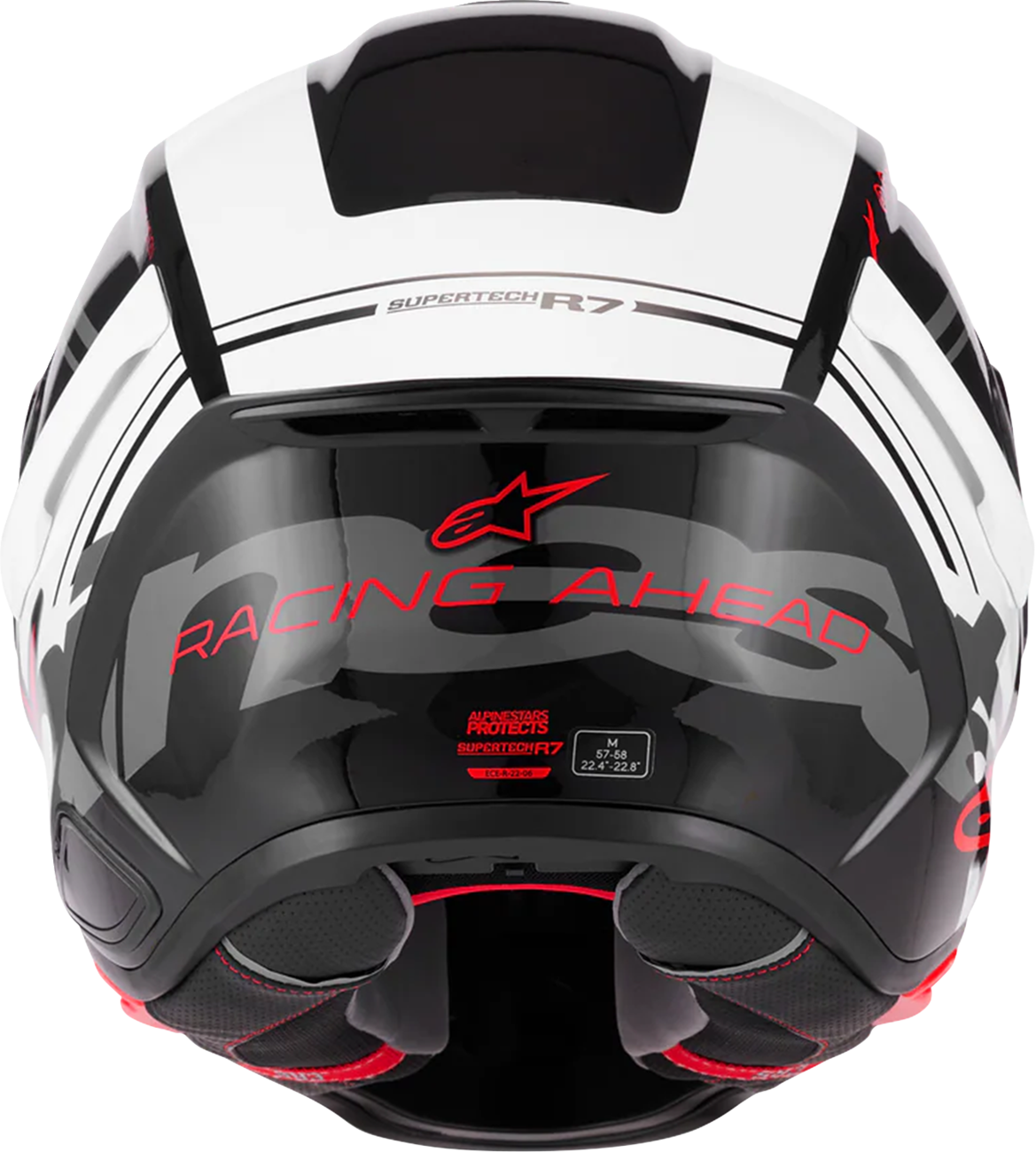ALPINESTARS Supertech R7 Helmet - 22.06 - A-Core - Gloss Black/White/Red - XS 8203426-1353-XS