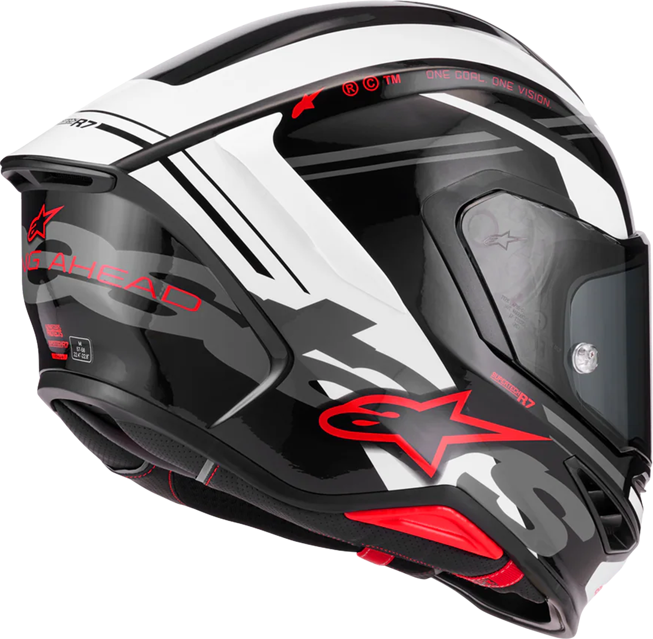 ALPINESTARS Supertech R7 Helmet - 22.06 - A-Core - Gloss Black/White/Red - XL 8203426-1353-XL