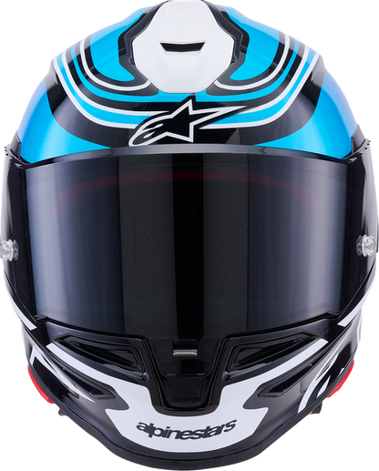 ALPINESTARS Supertech R7 Helmet - Zeal - 22.06 - Gloss Black/Blue/Pink Fluo/White - Large 8202826-1636-L