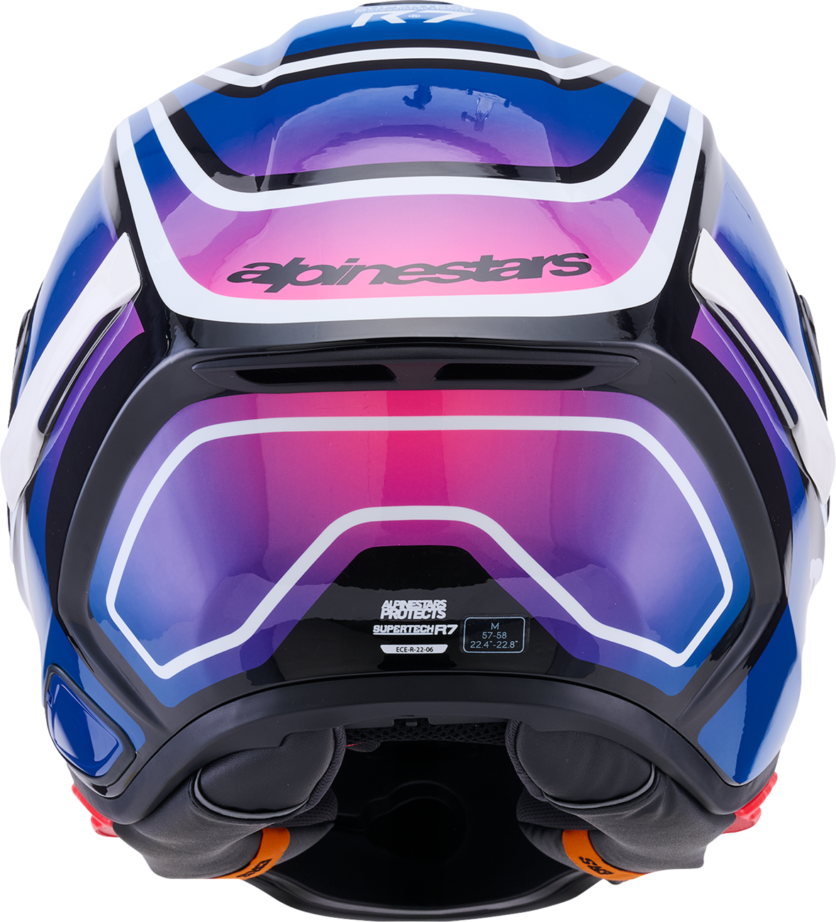 ALPINESTARS Supertech R7 Helmet - Zeal - 22.06 - Gloss Black/Blue/Pink Fluo/White - XL 8202826-1636-XL