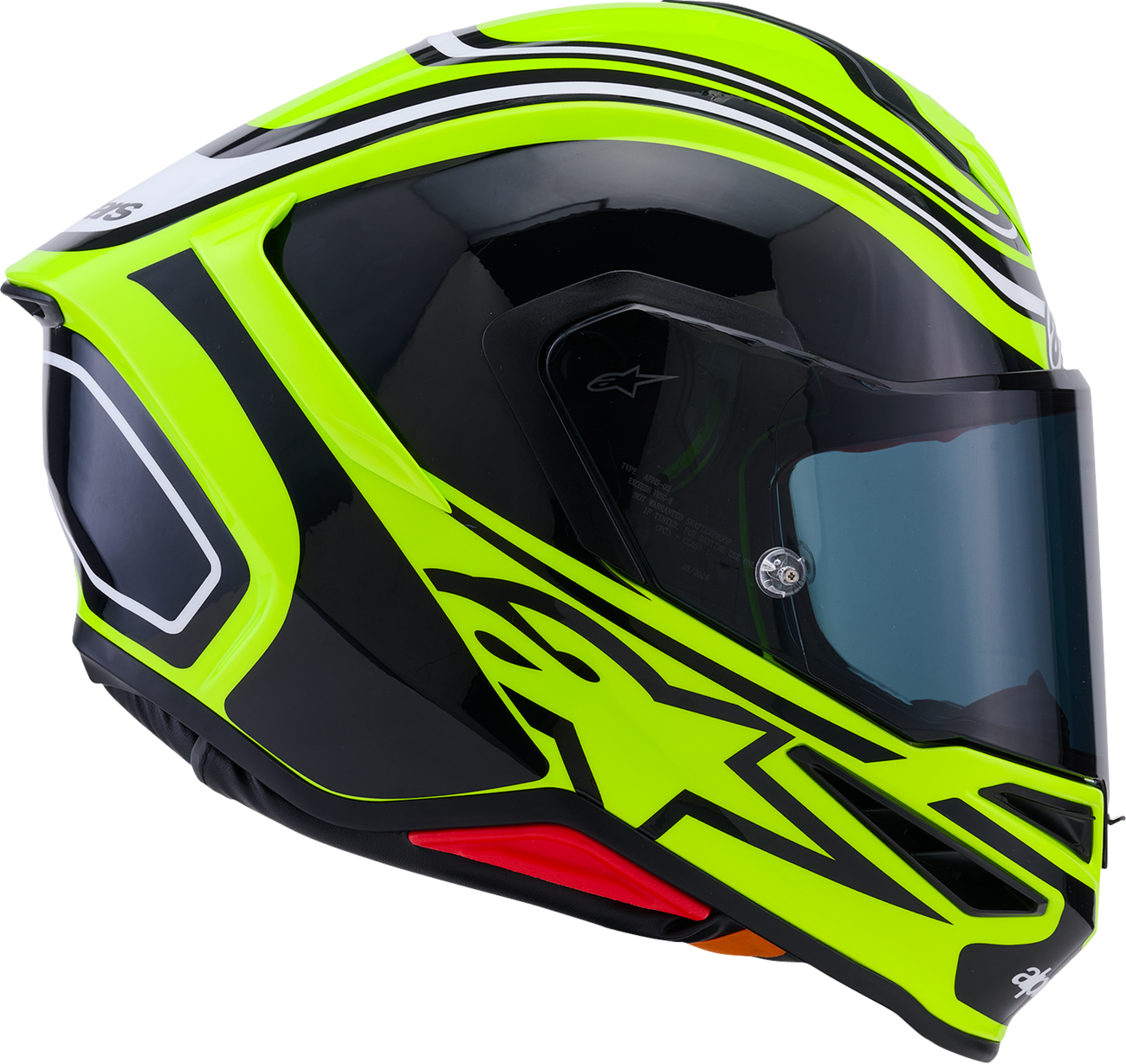 ALPINESTARS Supertech R7 Helmet - Zeal - 22.06 - Gloss Yellow Fluo/Black/White - XS 8202826-5021-XS