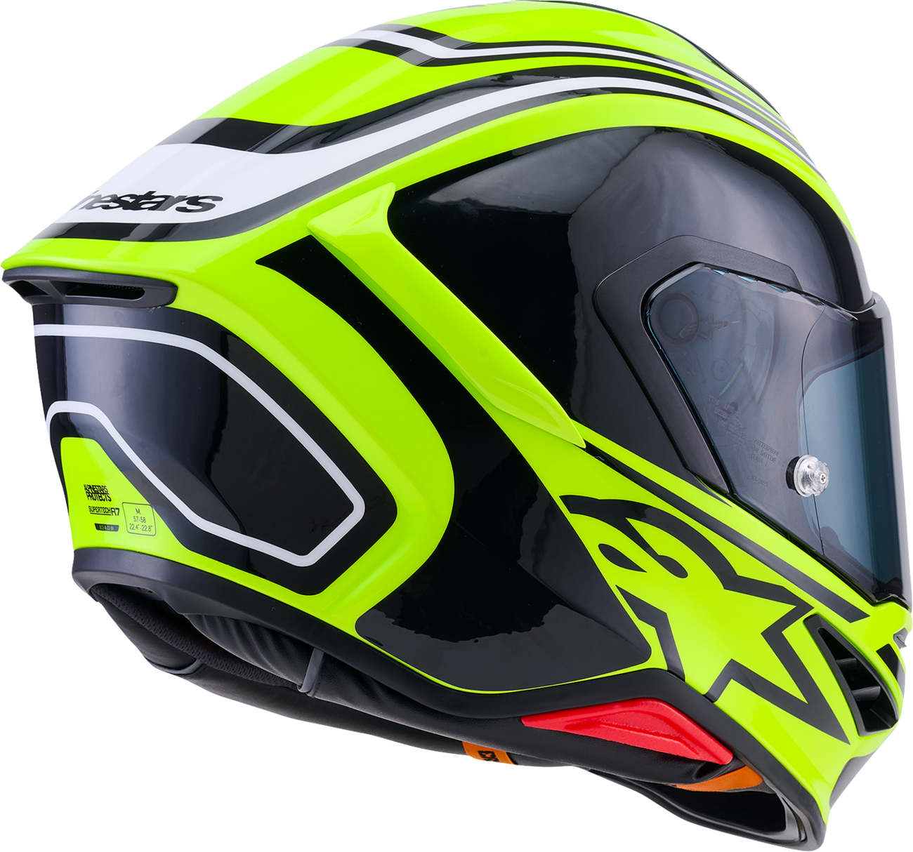 ALPINESTARS Supertech R7 Helmet - Zeal - 22.06 - Gloss Yellow Fluo/Black/White - XS 8202826-5021-XS