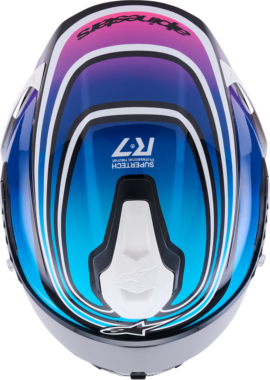 ALPINESTARS Supertech R7 Helmet - Zeal - 22.06 - Gloss Black/Blue/Pink Fluo/White - XL 8202826-1636-XL