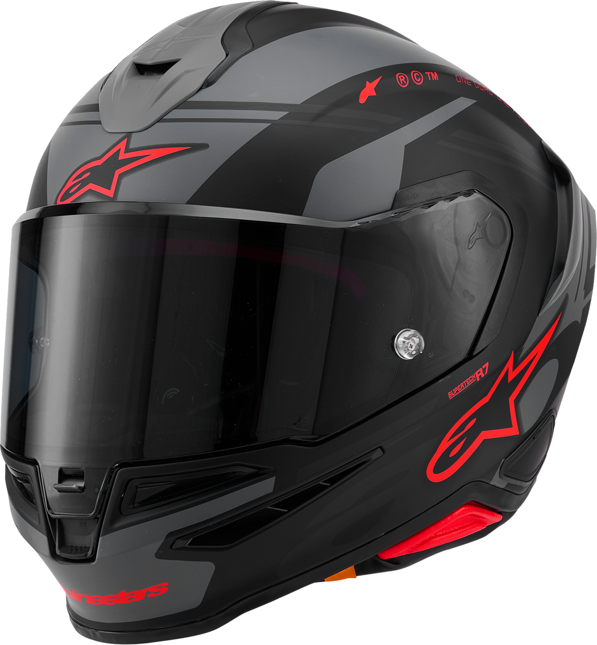 ALPINESTARS Supertech R7 Helmet - 22.06 - A-Core - Matte Black/Gray/Red - XS 8203426-1653-XS