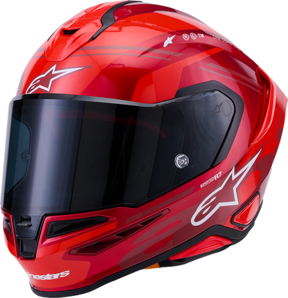 ALPINESTARS Supertech R7 Helmet - 22.06 - A-Core - Gloss Red/White - Large 8203426-3182-L