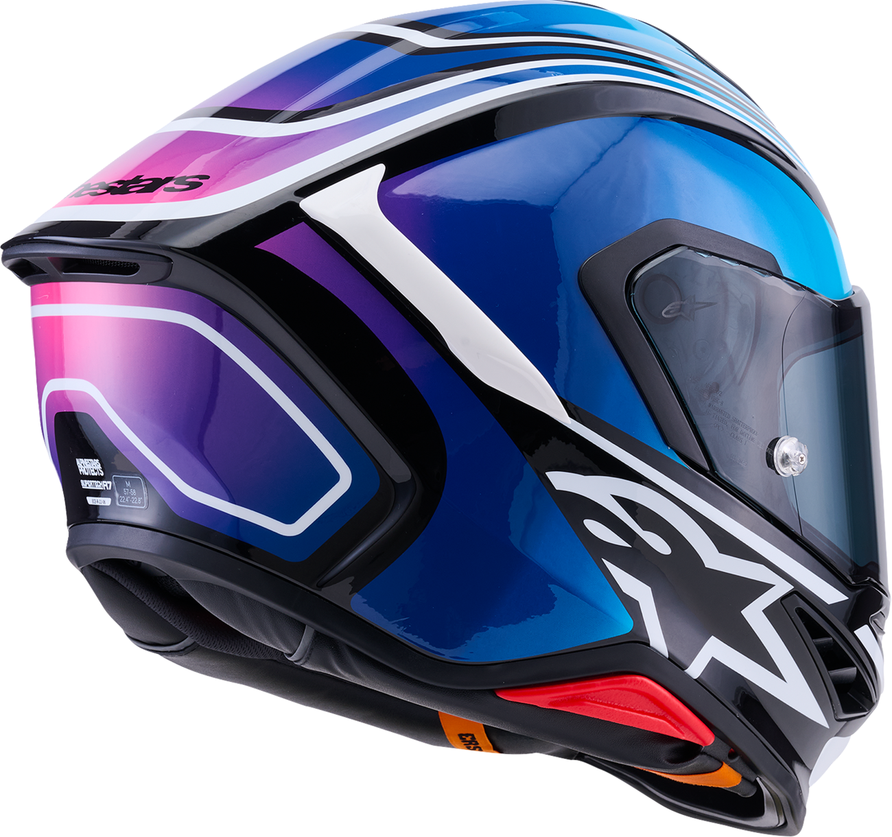 ALPINESTARS Supertech R7 Helmet - Zeal - 22.06 - Gloss Black/Blue/Pink Fluo/White - 2XL 8202826-1636-2XL