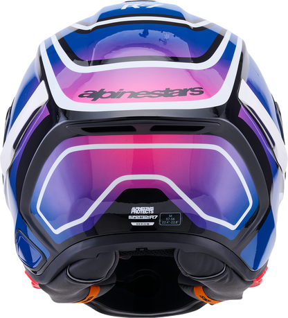 ALPINESTARS Supertech R7 Helmet - Zeal - 22.06 - Gloss Black/Blue/Pink Fluo/White - 2XL 8202826-1636-2XL