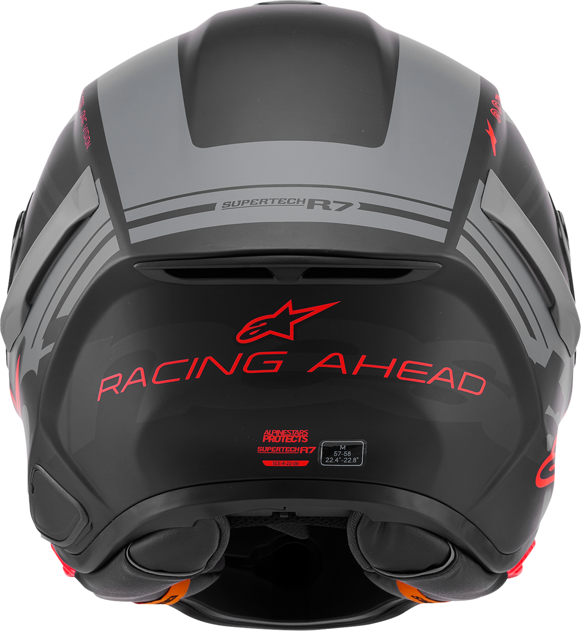ALPINESTARS Supertech R7 Helmet - 22.06 - A-Core - Matte Black/Gray/Red - 2XL 8203426-1653-2XL