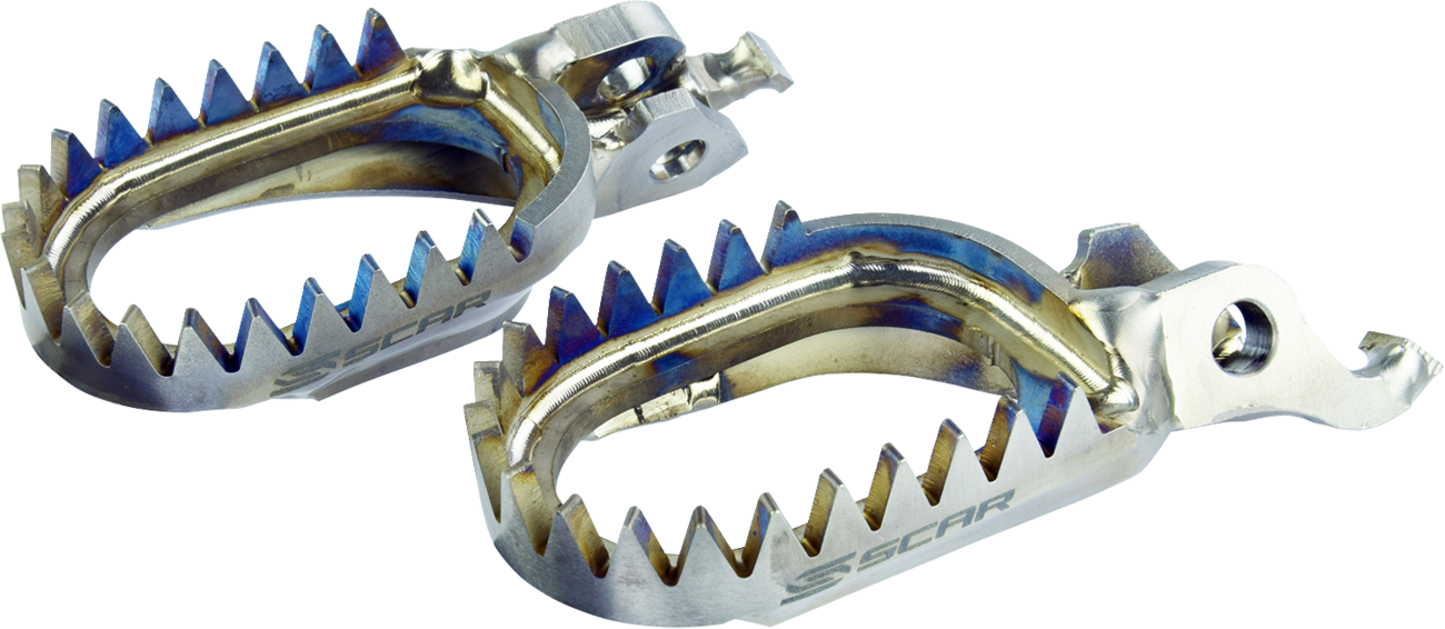 SCAR RACING Anti-Mud Foot Pegs - Titanium - Triumph TF S9516AM