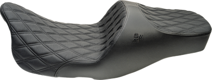SLYFOX Chariot Seat - Black Double Diamond Stitch - Black Logo - FLH/FLT '09-'23.5 4723C