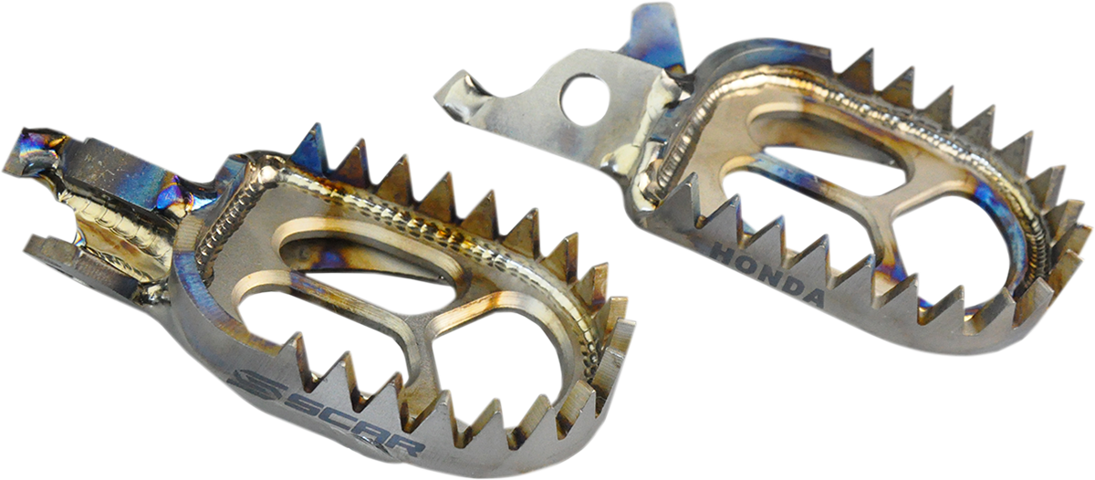 SCAR RACING Anti-Mud Foot Pegs - Titanium - Honda CR/F S2516AM