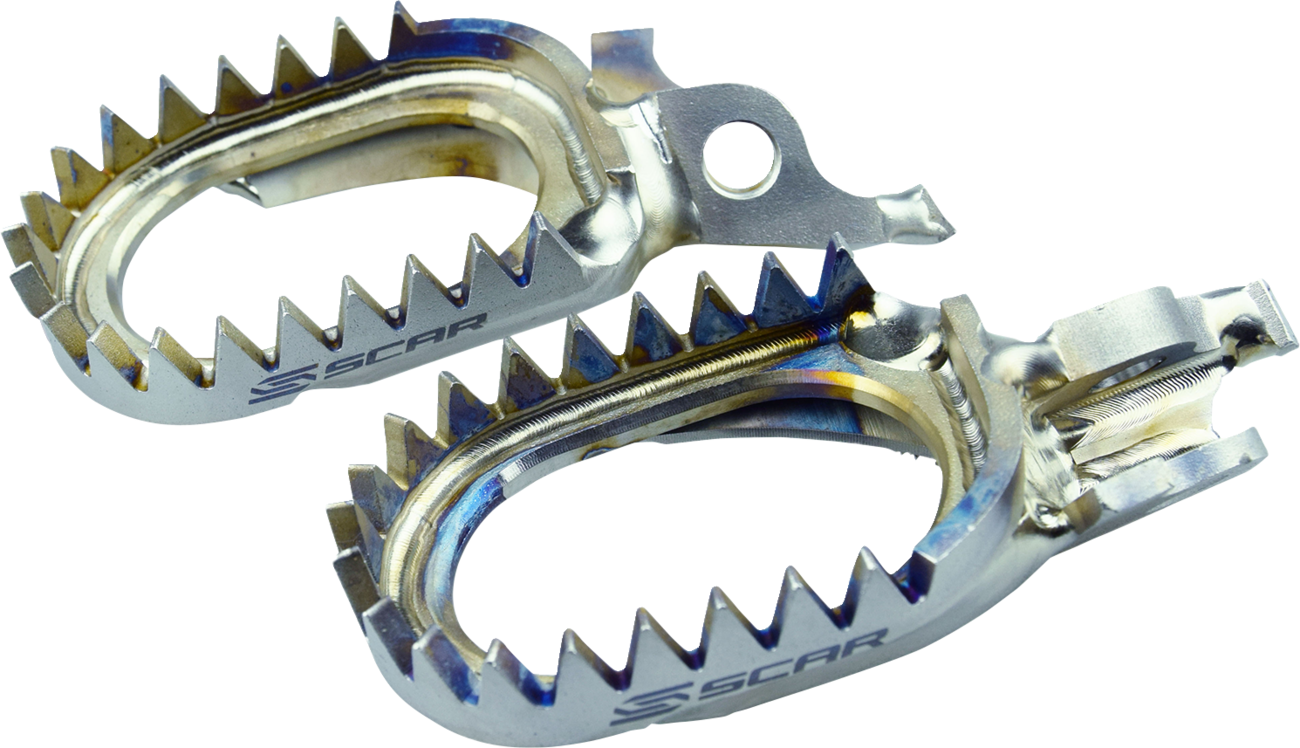 SCAR RACING Anti-Mud Foot Pegs - Titanium - Kawasaki KX S3516AM