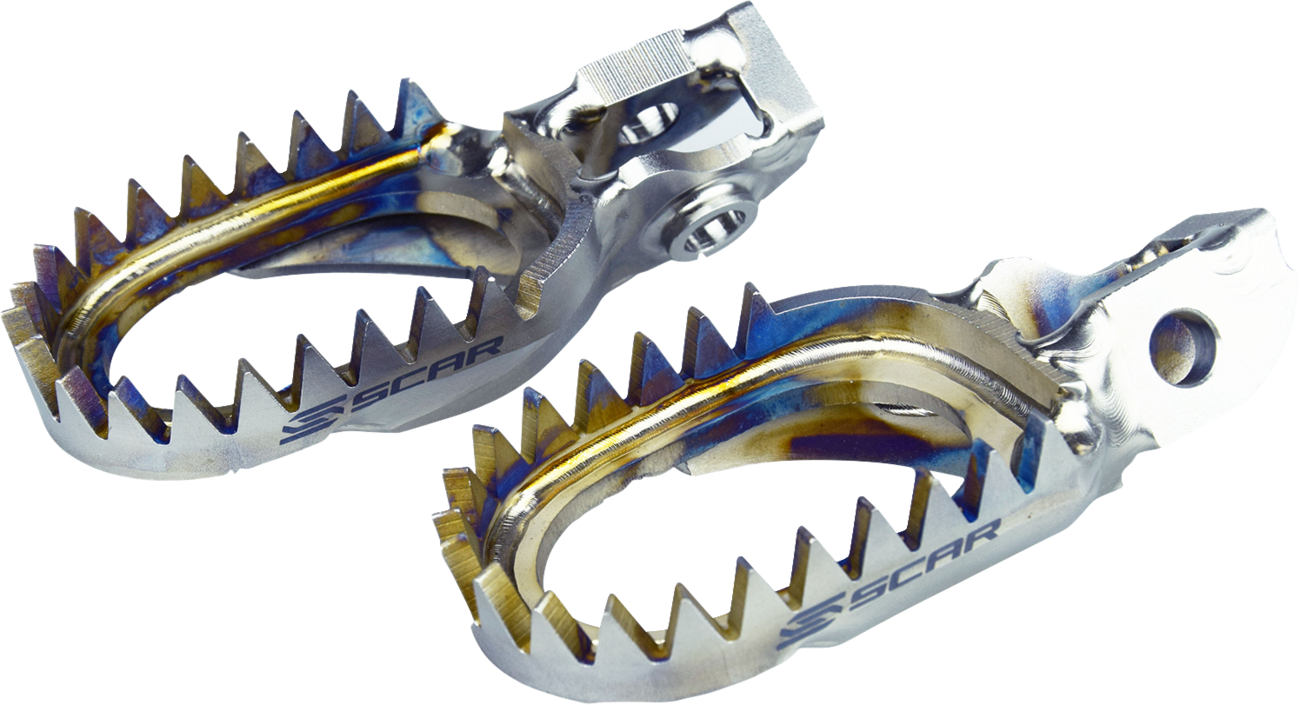 SCAR RACING Anti-Mud Foot Pegs - Titanium - KTM/Husqvarna/Gas Gas S5517AM