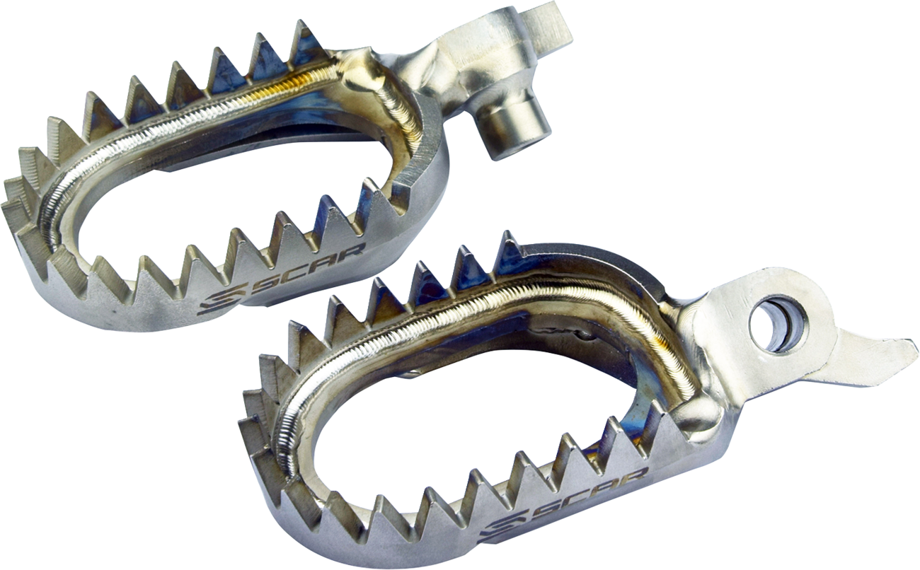 SCAR RACING Anti-Mud Foot Pegs - Titanium - Yamaha WR/YZ S1517AM