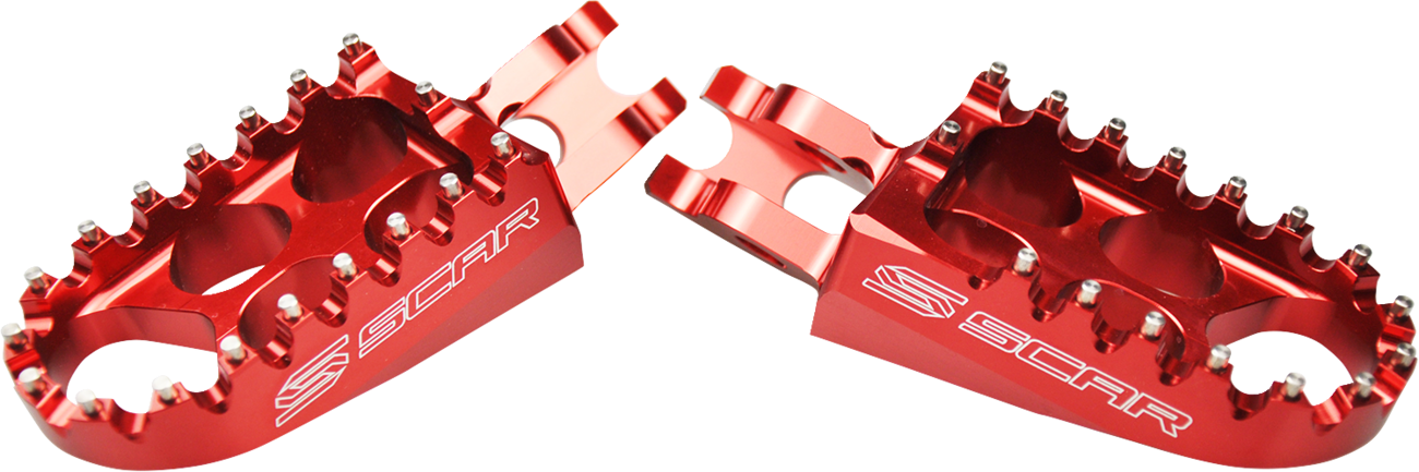 SCAR RACING Standard Foot Pegs - Red - Honda/Kawasaki S3215R