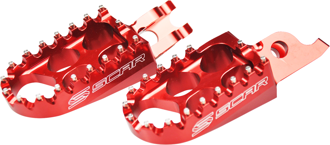 SCAR RACING Standard Foot Pegs - Red - Honda/Kawasaki S3215R