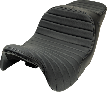 SLYFOX Chariot Seat - Black Classic Stitch - Black Logo - FLH/FLT '09-'23.5 4723A