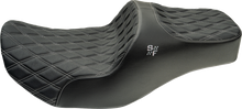 SLYFOX Chariot Seat - Silver Double Diamond Stitch - Silver Logo - FLH/FLT '09-'23.5 4723D