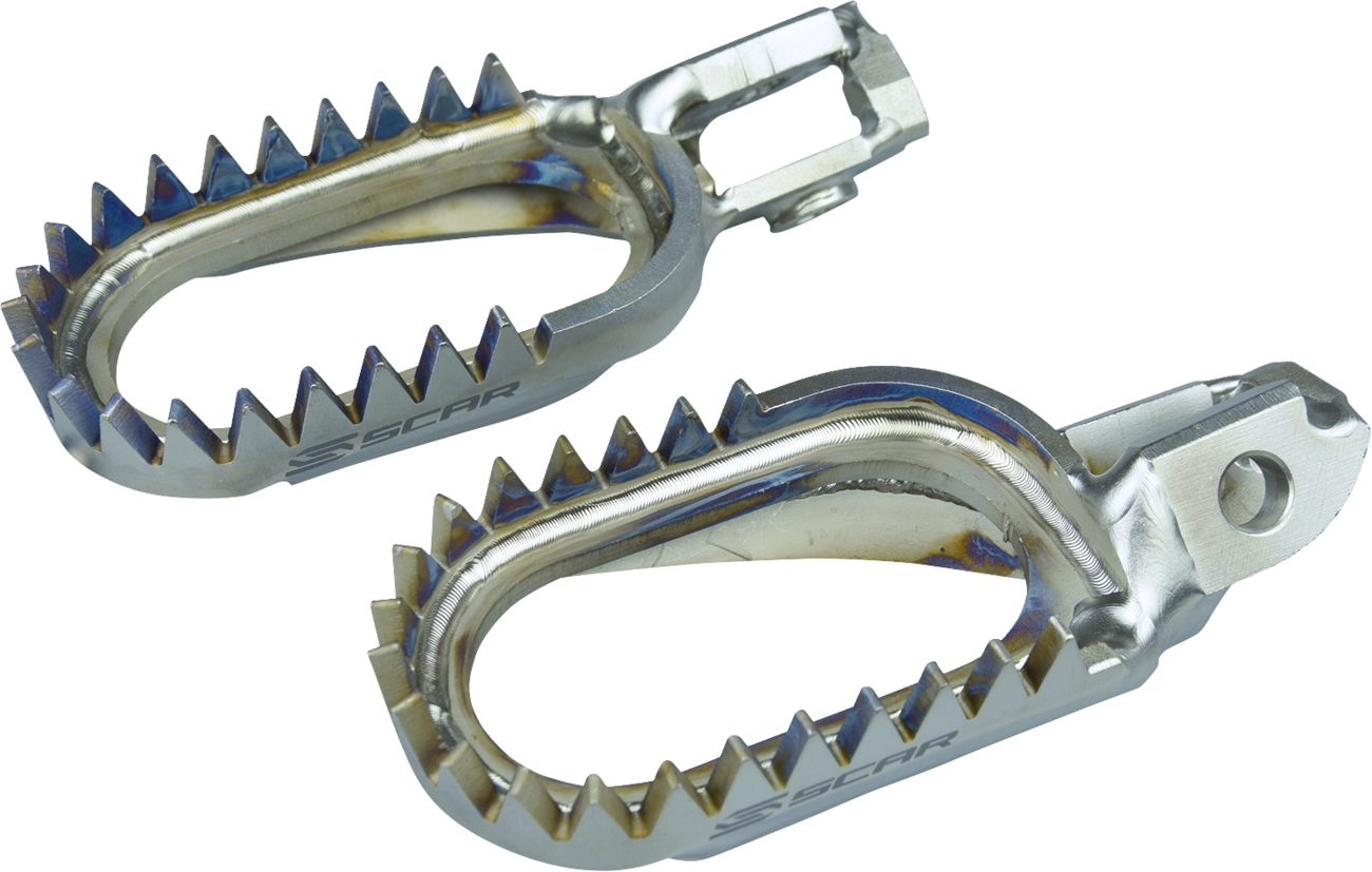SCAR RACING Anti-Mud Foot Pegs - Titanium - KTM/Husqvarna/Gas Gas S5518AM