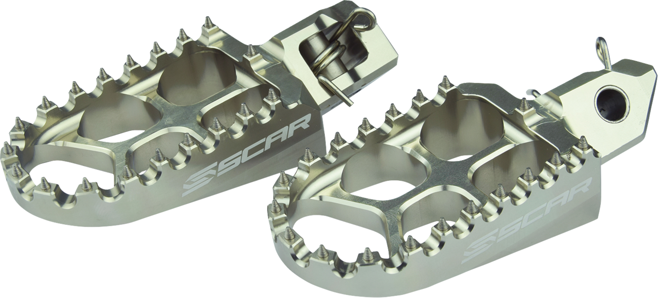 SCAR RACING Evo Foot Pegs - Silver - Gas Gas/Husqvarna/KTM S5515T