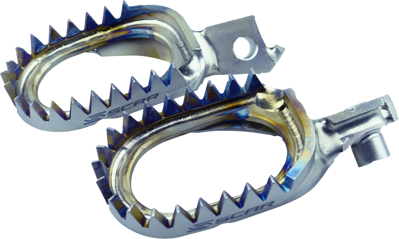 SCAR RACING Anti-Mud Foot Pegs - Titanium - Suzuki RMZ/RMX S4516AM