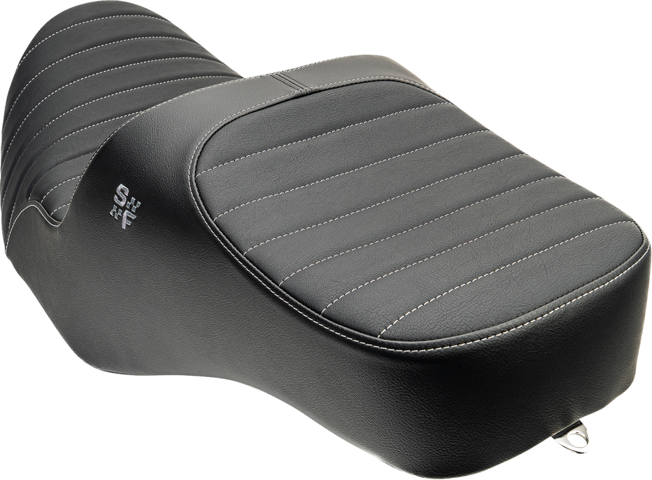 SLYFOX Chariot Seat - Silver Classic Stitch - Silver Logo - FLH/FLT '09-'23.5 4723B