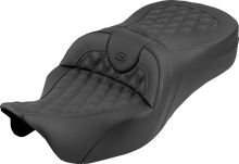 SADDLEMEN Roadsofa™ King Seat - No Backrest - Lattice Stitch - Black Stitch - FLH/FLT '08-'25 808-07B-182S00