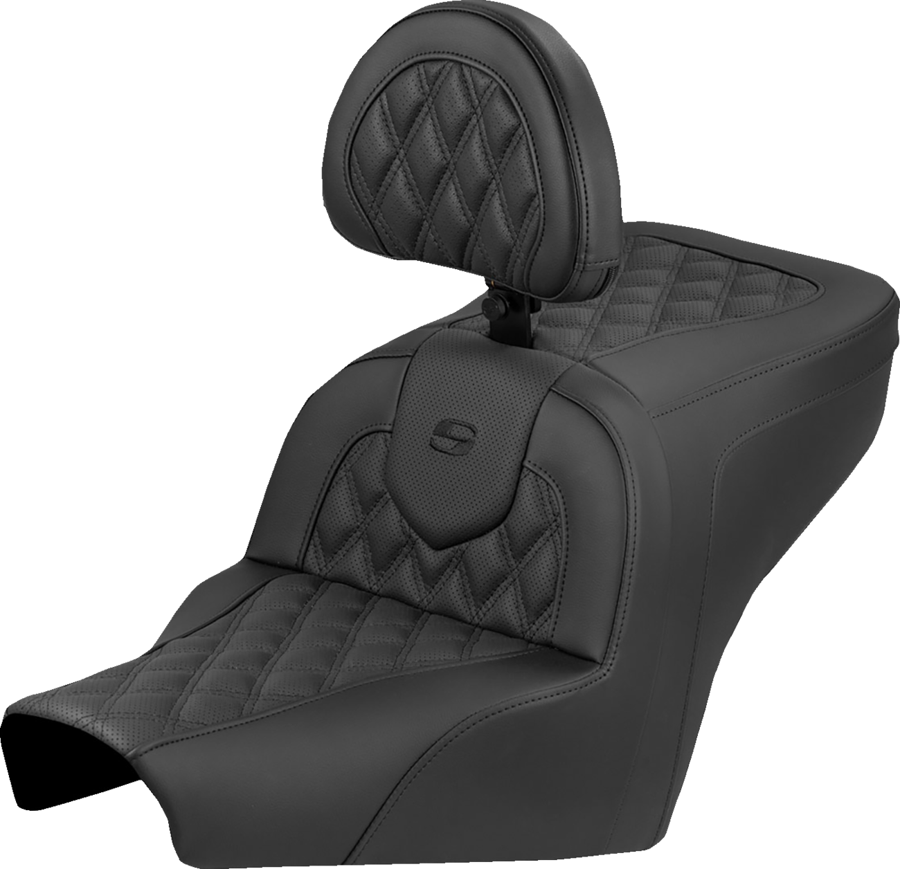 SADDLEMEN Roadsofa™ Seat - Lattice Stitch - With Backrest - BMW R18 '22-'25 B22-07-182BR