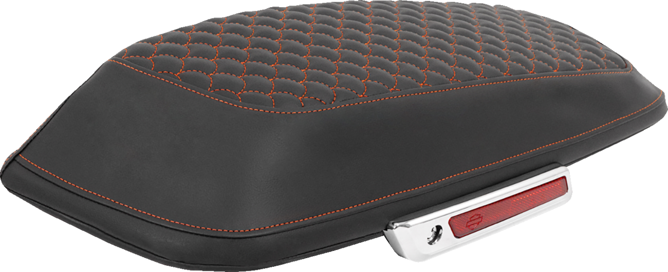 SADDLEMEN Saddlebag Lid Covers - Dragon Scale - Orange Stitch - FLH/FLT '14-'25 L870-14-20903