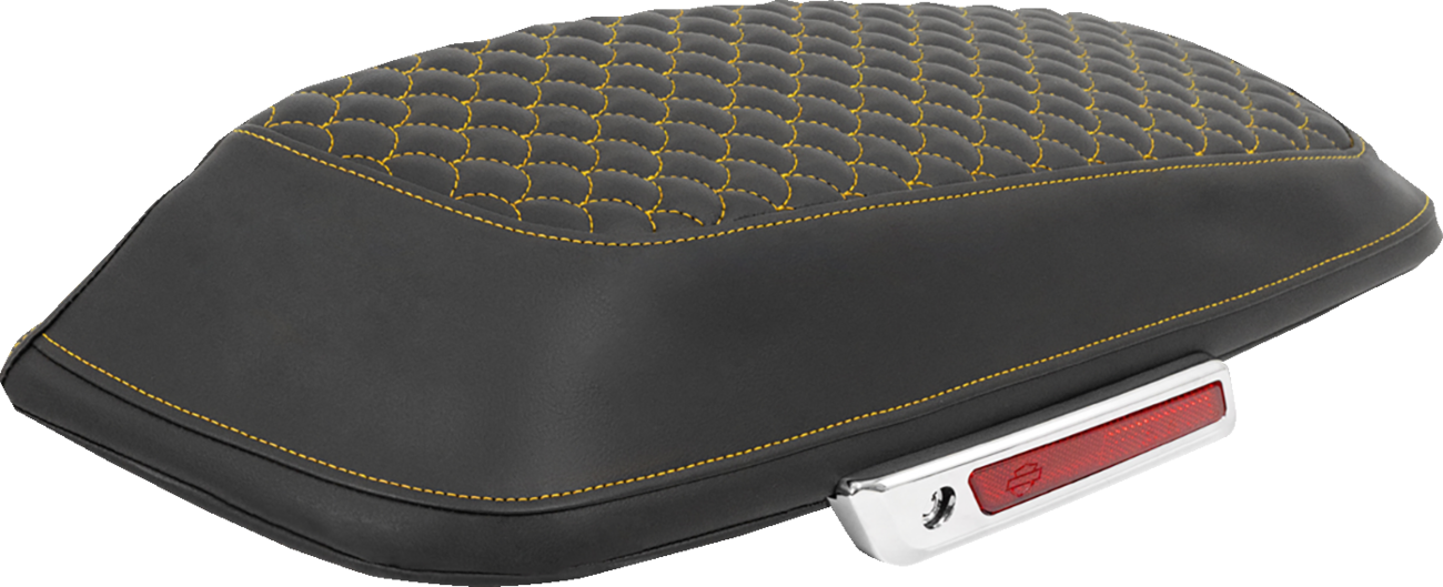 SADDLEMEN Saddlebag Lid Covers - Dragon Scale - Gold Stitch - FLH/FLT '14-'25 L870-14-20907