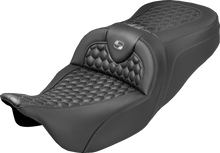 SADDLEMEN Roadsofa™ Seat - Honeycomb Stitch - Gray Stitch - No Backrest - FLH/FLT '08-'25 808-07B-18902
