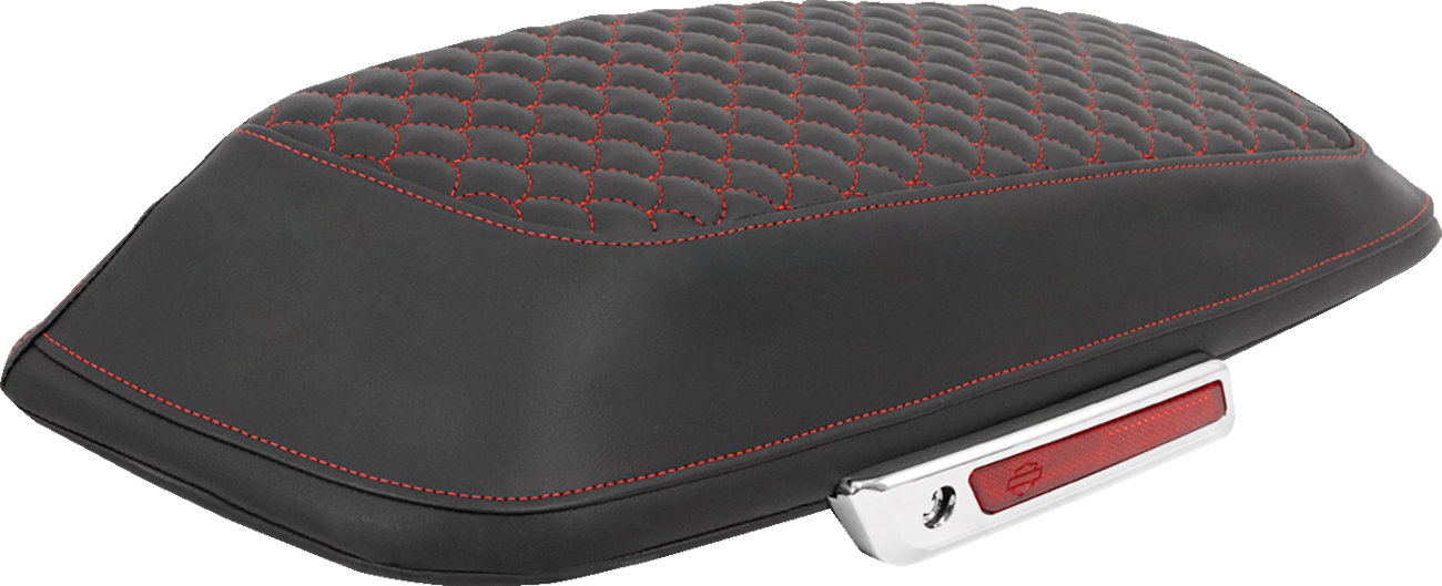 SADDLEMEN Saddlebag Lid Covers - Dragon Scale - Red Stitch - FLH/FLT '14-'25 L870-14-20904