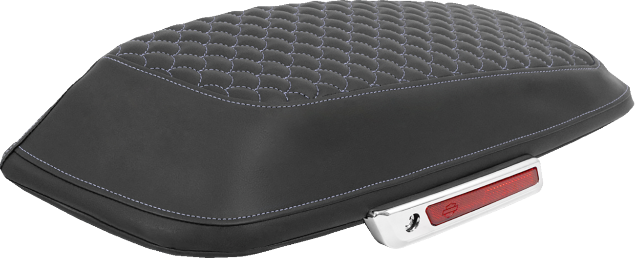 SADDLEMEN Saddlebag Lid Covers - Dragon Scale - Silver Stitch - FLH/FLT '14-'25 L870-14-20905