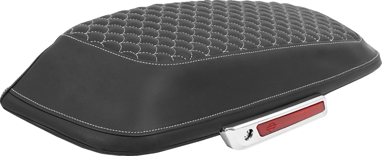 SADDLEMEN Saddlebag Lid Covers - Dragon Scale - White Stitch - FLH/FLT '14-'25 L870-14-20906