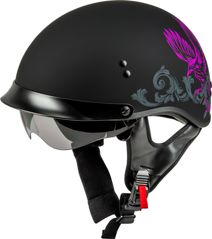 Hh 65 Corvus Helmet W/Peak Matte Black/Purple/Grey Xs