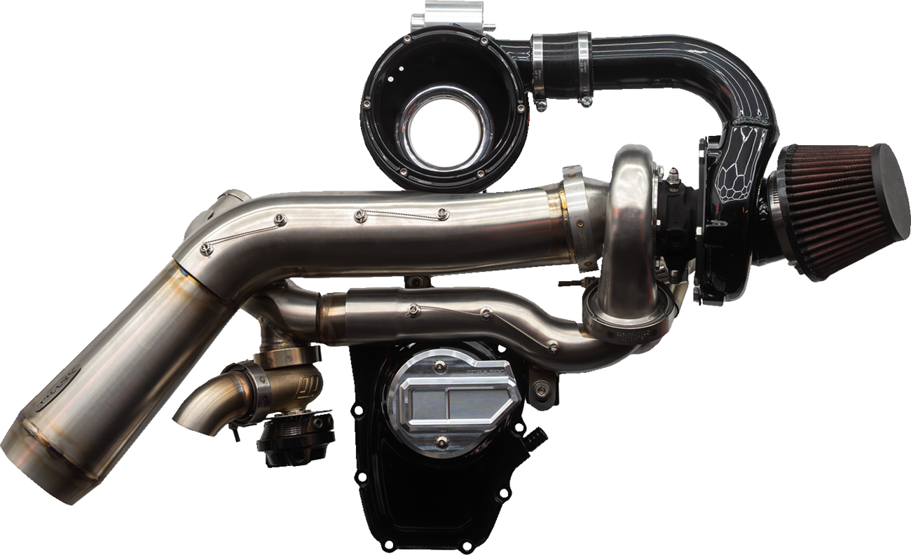 TRASK Tornado Turbo Kit - Stage 2 - Stainless with Black Aluminum - Gen 2 M8 TM-7620