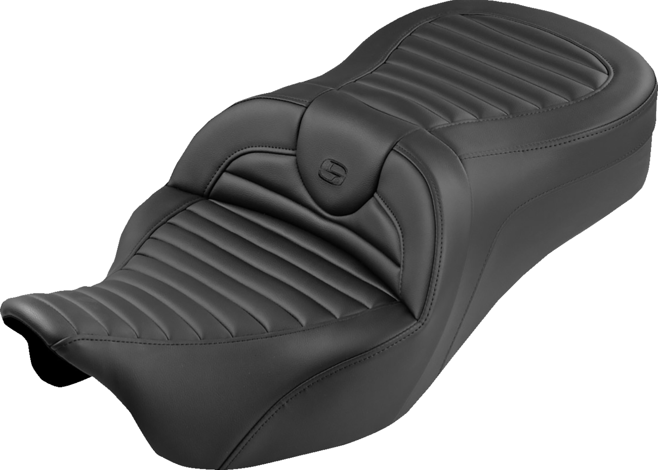 SADDLEMEN Roadsofa™ King Seat - Without Backrest - Tuck-n-Roll - Black Stitch - FLH/FLT '08-'25 808-07B-202S00