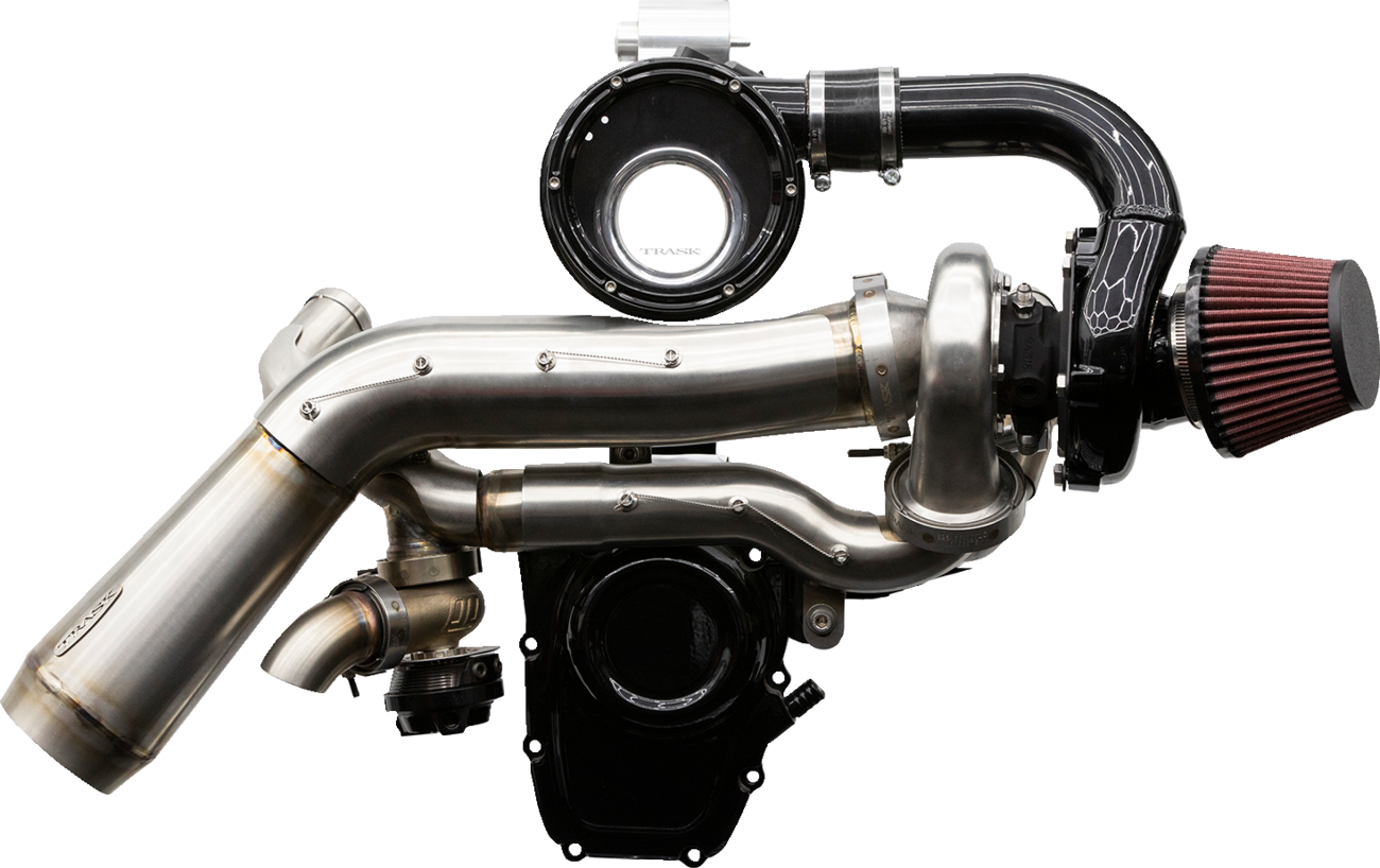 TRASK Tornado Turbo Kit - Stage 2 - Stainless with Black Aluminum - Gen 1 M8 TM-7610