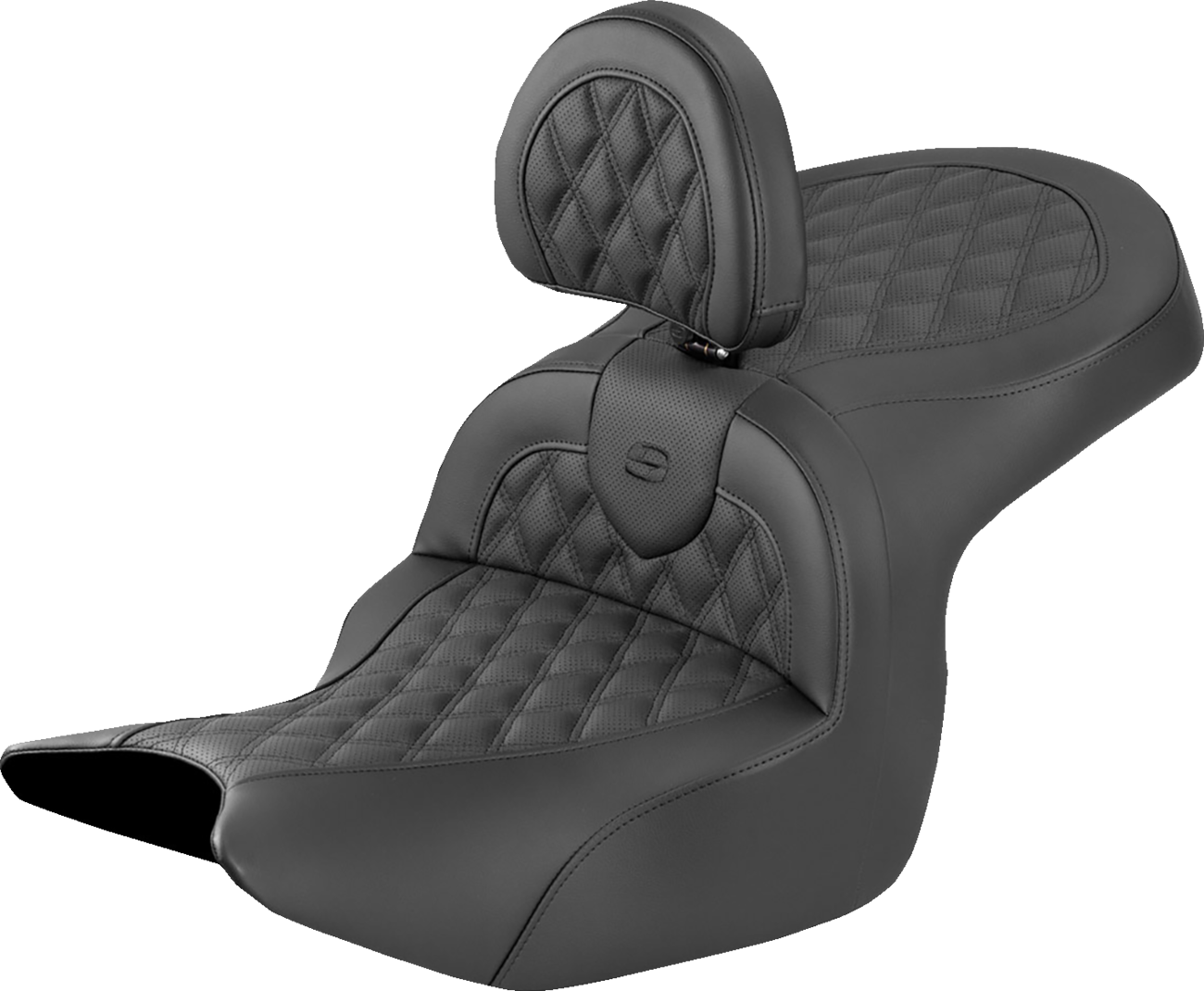 SADDLEMEN Roadsofa™ Seat - Lattice Stitch - With Backrest - Honda Goldwing '18-'26 H18-07A-182BR