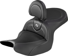 SADDLEMEN Roadsofa™ Seat - Carbon Fiber Inlay - With Backrest - Honda Goldwing '18-'26 H18-07A-185BR