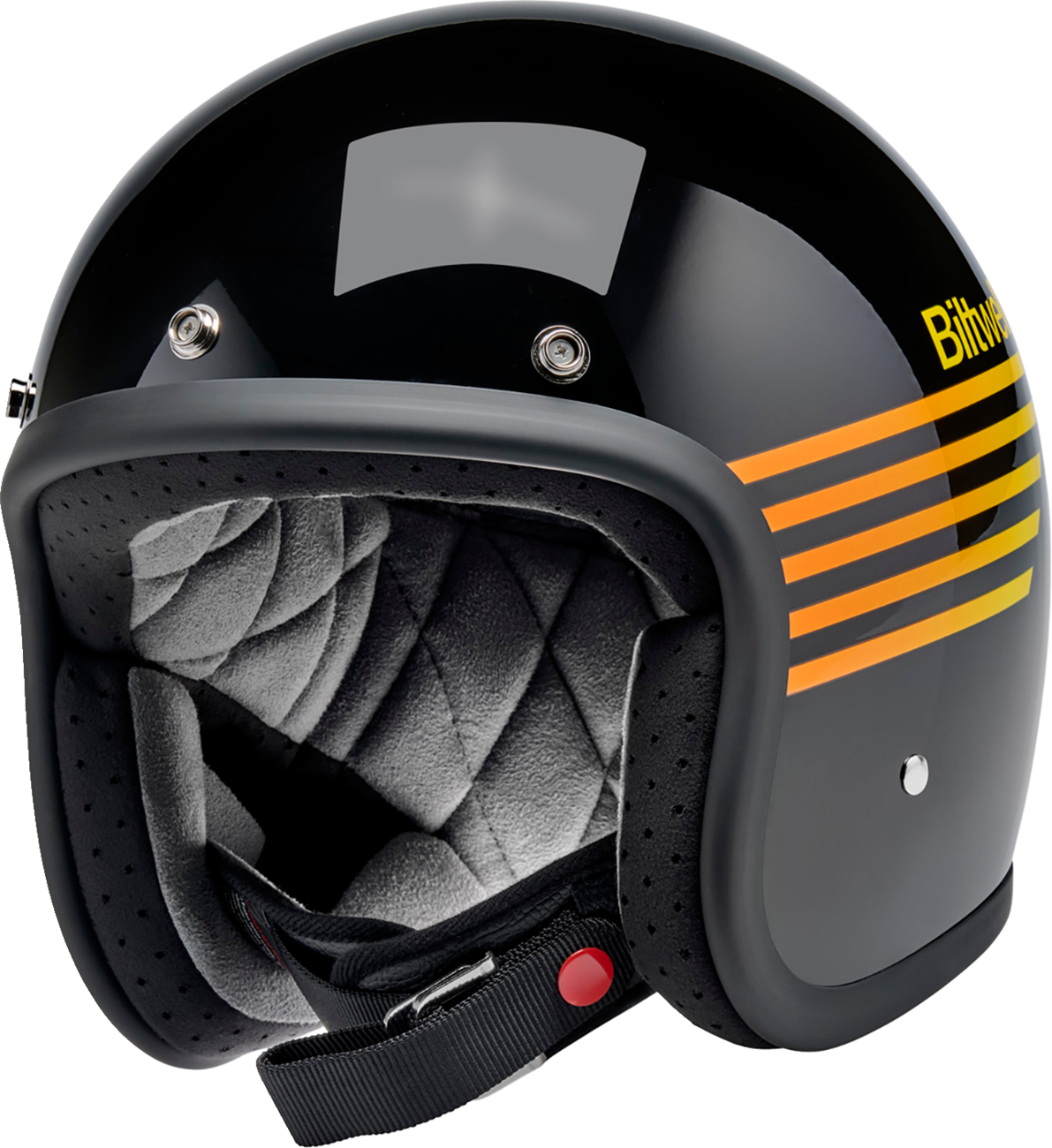 BILTWELL Bonanza Helmet - Lightspeed - Gloss Black/Orange/Yellow - XS 1001-5115-201
